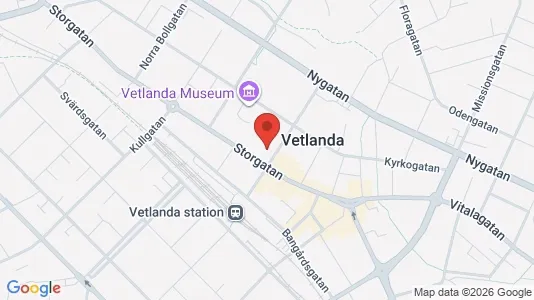 Lägenheter att hyra i Vetlanda - kort over placeringen