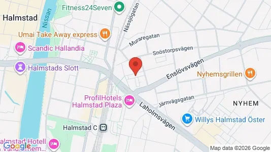 Lägenheter till salu i Halmstad - kort over placeringen