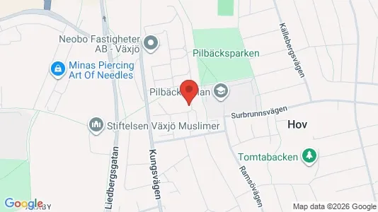 Bostadsrätter till salu i Växjö - kort over placeringen