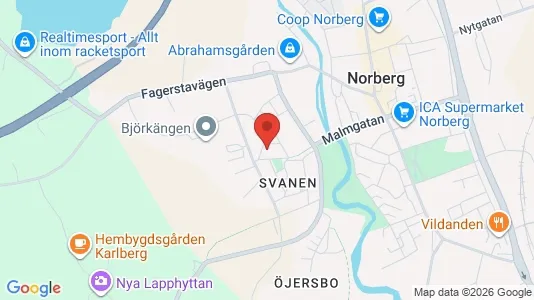 Bostadsrätter till salu i Norberg - kort over placeringen