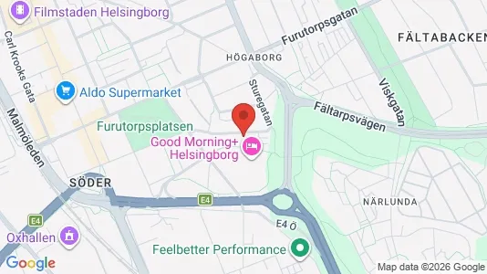 Lägenheter till salu i Helsingborg - kort over placeringen