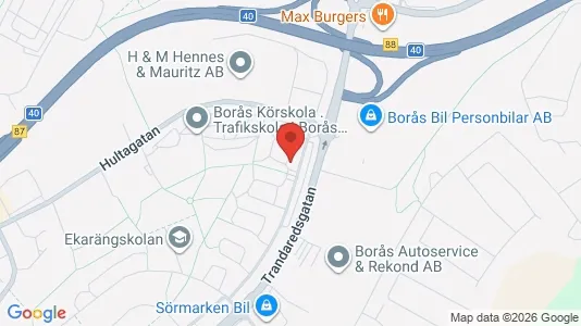Bostadsrätter till salu i Borås - kort over placeringen
