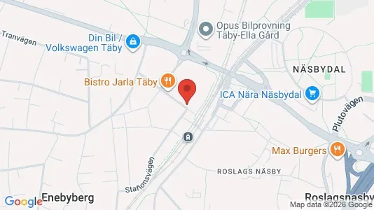Bostadsrätter till salu i Täby - kort over placeringen
