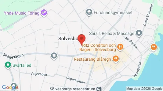 Bostadsrätter till salu i Sölvesborg - kort over placeringen