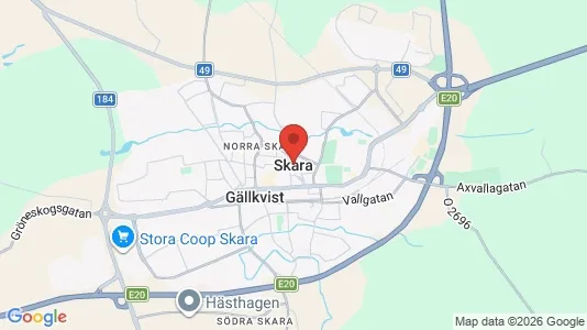 Hus till salu i Skara - kort over placeringen