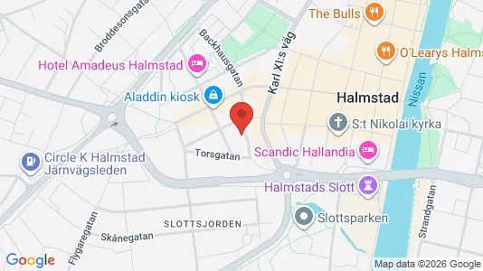Lägenheter till salu i Halmstad - kort over placeringen