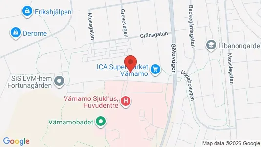 Lägenheter att hyra i Värnamo - kort over placeringen