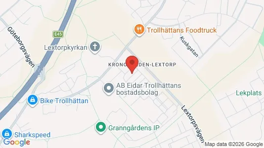 Lägenheter att hyra i Trollhättan - kort over placeringen