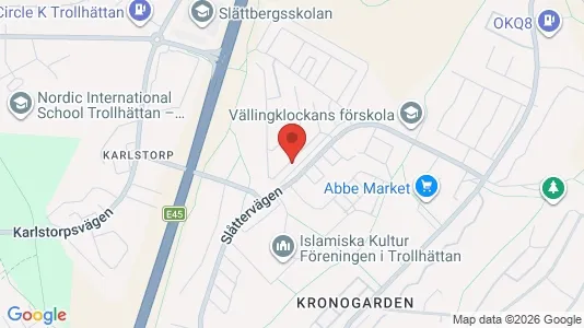 Lägenheter att hyra i Trollhättan - kort over placeringen