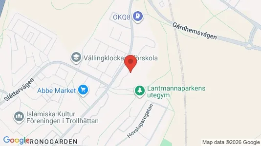 Lägenheter att hyra i Trollhättan - kort over placeringen