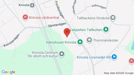 Bostadsrätter till salu i Knivsta - kort over placeringen