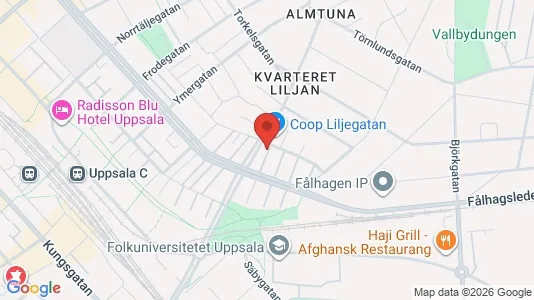 Lägenheter till salu i Uppsala - kort over placeringen