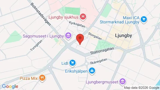 Lägenheter att hyra i Ljungby - kort over placeringen
