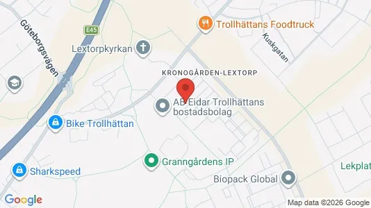 Lägenheter att hyra i Trollhättan - kort over placeringen