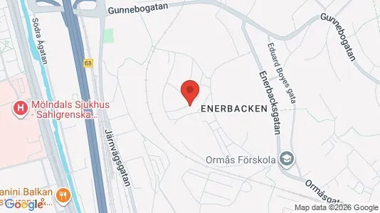 Lägenheter till salu i Mölndal - kort over placeringen