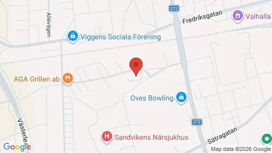 Bostadsrätter till salu i Sandviken - kort over placeringen