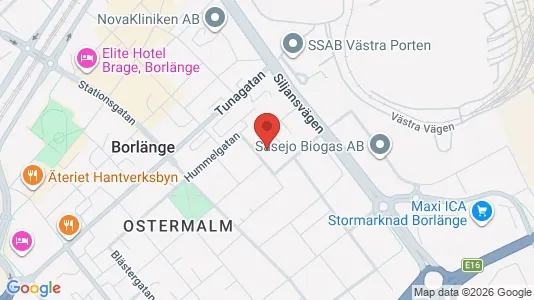 Lägenheter till salu i Borlänge - kort over placeringen