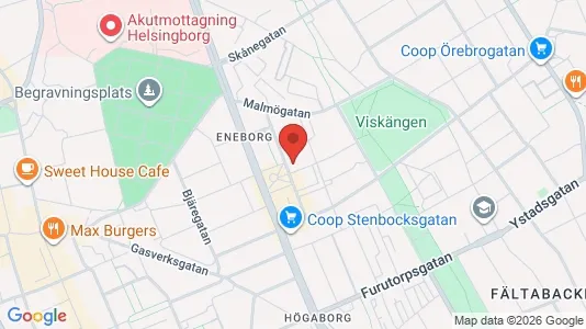 Lägenheter till salu i Helsingborg - kort over placeringen