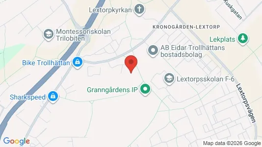 Lägenheter att hyra i Trollhättan - kort over placeringen