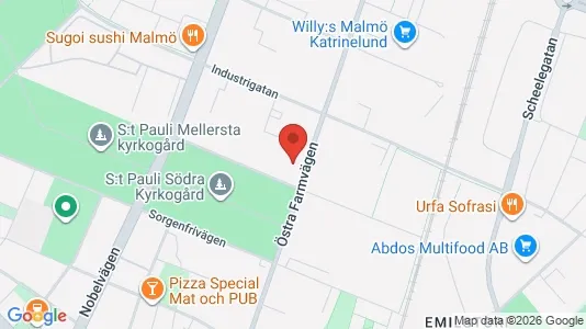 Bostadsrätter till salu i Malmö Centrum - kort over placeringen