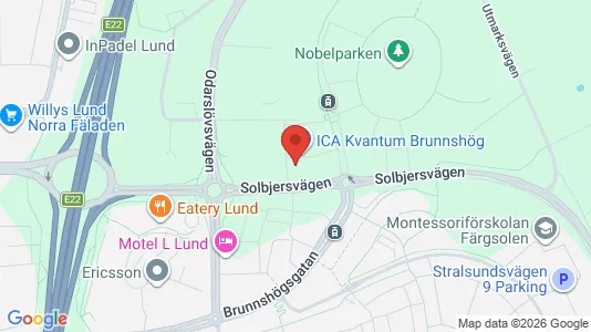 Bostadsrätter till salu i Lund - kort over placeringen
