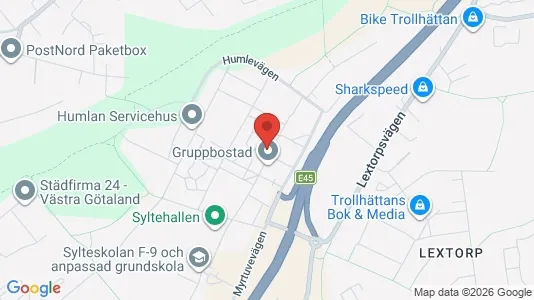 Lägenheter att hyra i Trollhättan - kort over placeringen
