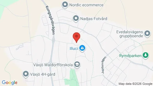 Lägenheter till salu i Växjö - kort over placeringen