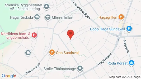 Lägenheter till salu i Sundsvall - kort over placeringen
