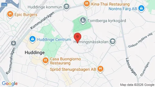 Lägenheter till salu i Huddinge - kort over placeringen