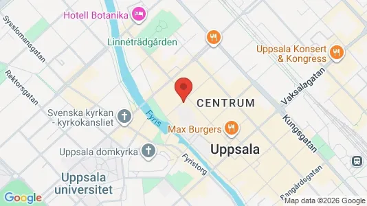 Lägenheter att hyra i Uppsala - kort over placeringen