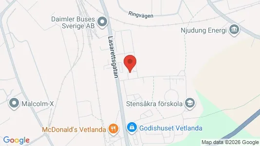 Lägenheter att hyra i Vetlanda - kort over placeringen