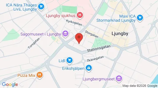 Lägenheter att hyra i Ljungby - kort over placeringen