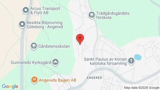 Bostadsrätter till salu i Angered - kort over placeringen