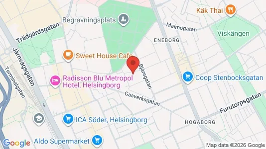 Lägenheter att hyra i Helsingborg - kort over placeringen