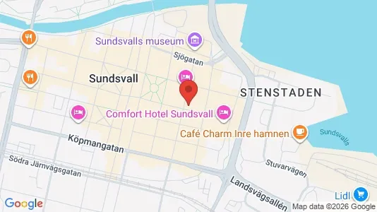 Lägenheter att hyra i Sundsvall - kort over placeringen