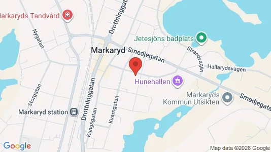 Lägenheter till salu i Markaryd - kort over placeringen