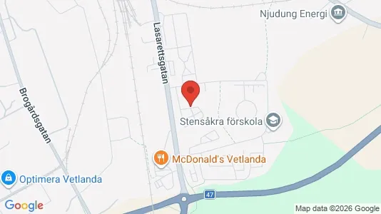 Lägenheter till salu i Vetlanda - kort over placeringen