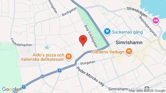 Lägenheter till salu i Simrishamn - kort over placeringen