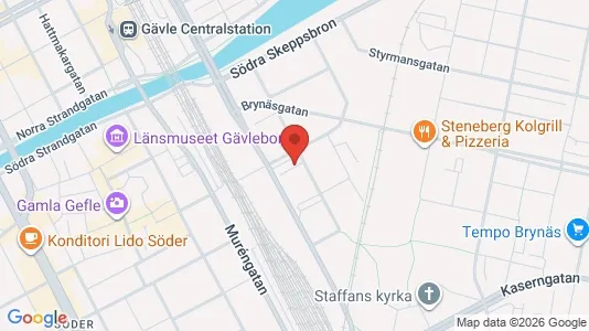 Lägenheter att hyra i Gävle - kort over placeringen