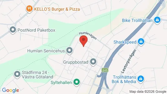 Lägenheter att hyra i Trollhättan - kort over placeringen