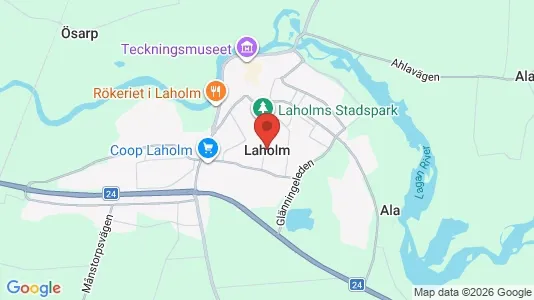 Hus till salu i Laholm - kort over placeringen
