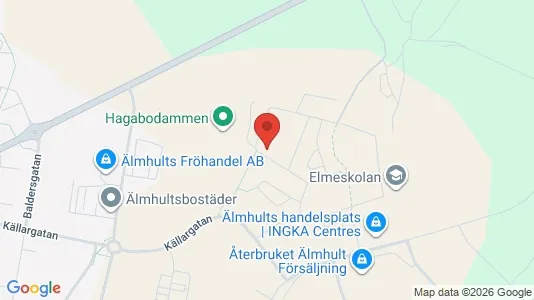 Bostadsrätter till salu i Älmhult - kort over placeringen