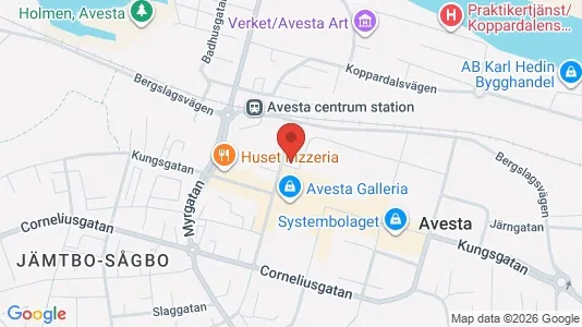Bostadsrätter till salu i Avesta - kort over placeringen