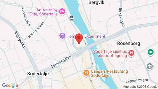 Bostadsrätter till salu i Södertälje - kort over placeringen