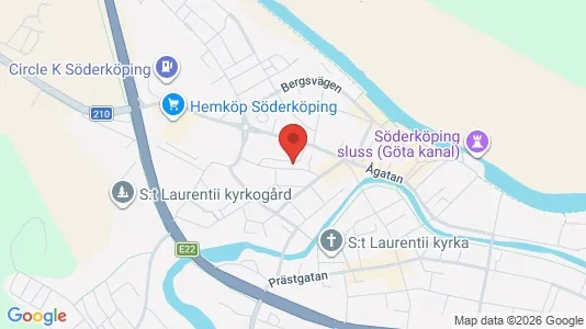 Lägenheter att hyra i Söderköping - kort over placeringen