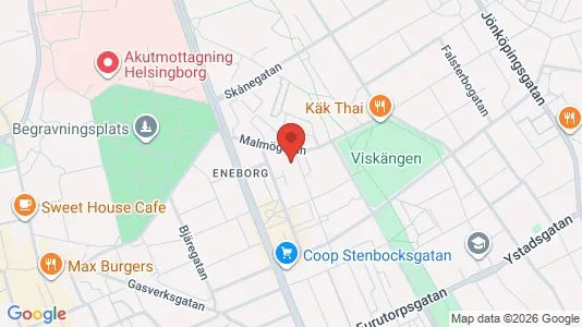 Lägenheter till salu i Helsingborg - kort over placeringen