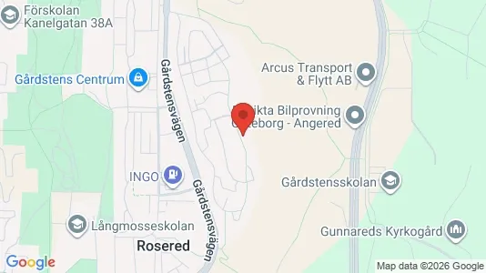 Bostadsrätter till salu i Angered - kort over placeringen