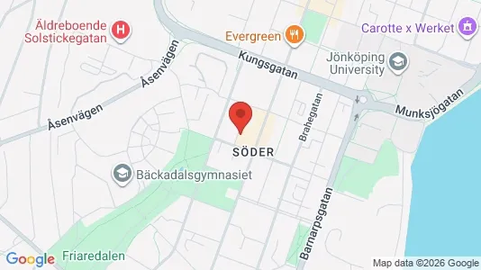 Lägenheter till salu i Jönköping - kort over placeringen