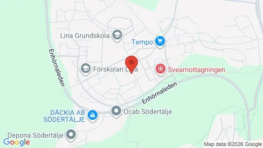 Bostadsrätter till salu i Södertälje - kort over placeringen
