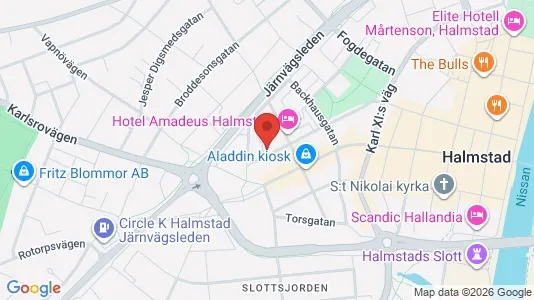 Lägenheter till salu i Halmstad - kort over placeringen